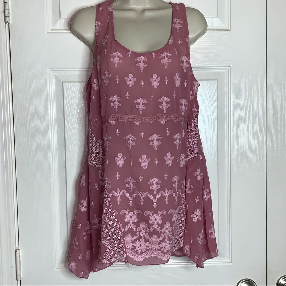 Sundance Silk Enchanted Stitches Tunic Tank Top